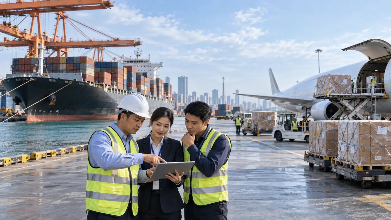 Đội ngũ logistics tư vấn phương án đường biển và đường hàng không